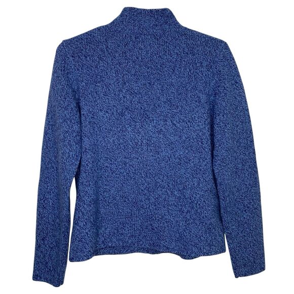 Vtg LL Bean Cardigan Sweater Womens M Blue Wool Angora Full Zip Quiet Luxury - Picture 2 of 8